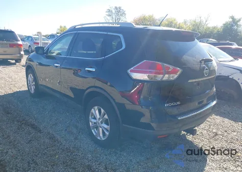 2014 Nissan Rogue Sv z USA, uszkodzony, nr VIN 5N1AT2MV2EC864496